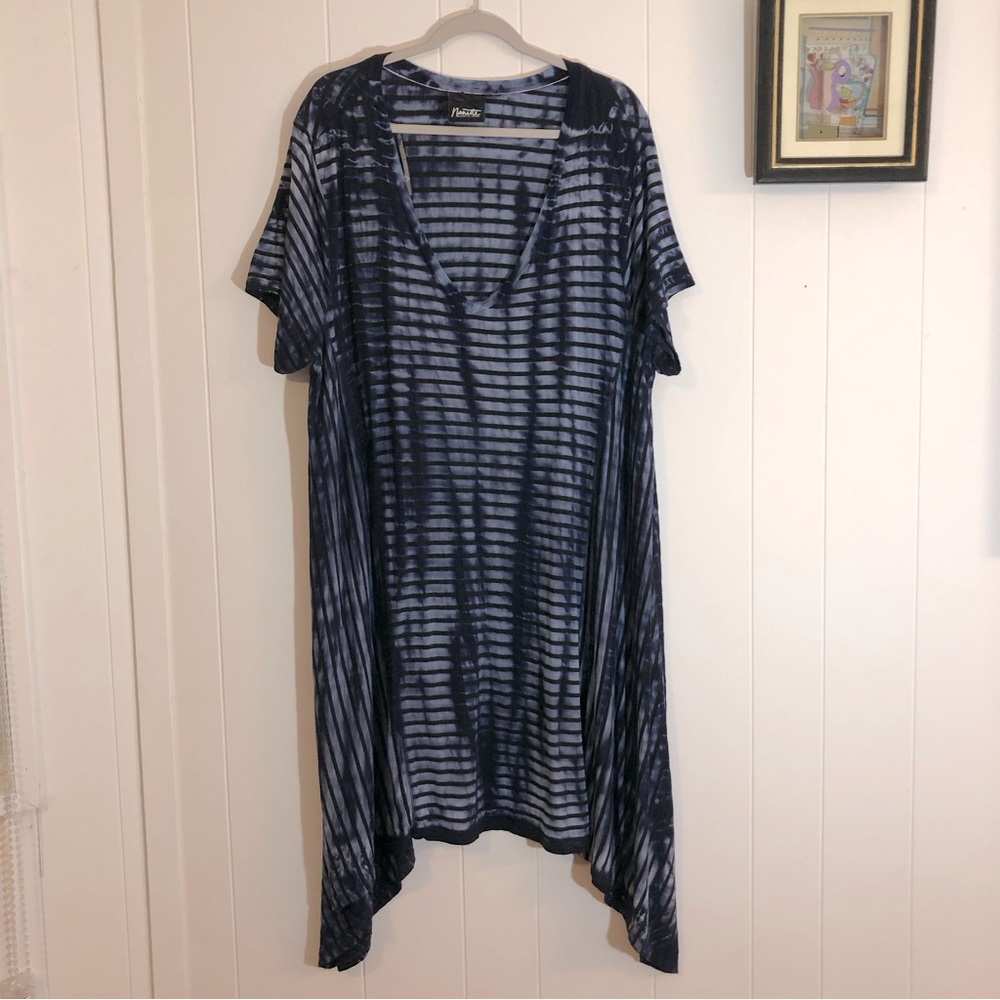 Nanette Lepore Blue/Black Very Soft Flowy Dress 2X